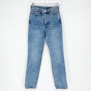 H&M Distressed High Rise Mom Jean Size 2